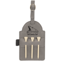 Gray 5" x 3 1/4" Laserable Leatherette Golf Bag Tag with 3 Wooden Tees