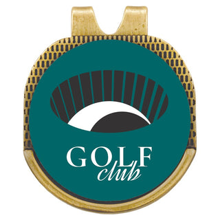 Antique Gold Golf Hat Clip with Sublimatable Ball Marker