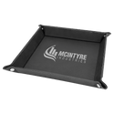 Black/Silver Laserable Leatherette Snap Up Tray with Silver 9" x 9" Snaps