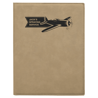 Light Brown 7" x 9" Laserable Leatherette Small Portfolio with Notepad
