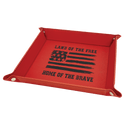 Red Laserable Leatherette Snap Up Tray with Silver 9" x 9" Snaps