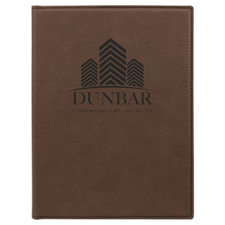 Dark Brown 7" x 9" Laserable Leatherette Small Portfolio with Notepad