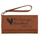 Rawhide 7 1/2" x 4" Laserable Leatherette Wallet with Strap