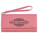 Pink 7 1/2" x 4" Laserable Leatherette Wallet with Strap