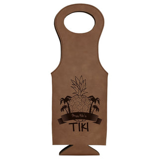Dark Brown Laserable Leatherette Wine Bag