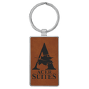 Rawhide 2 3/4" x 1 1/4" Laserable Leatherette/Metal Rectangle Keychain