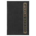 Black/Gold 5 1/4" x 8 1/4" Laserable Leatherette Sketch Book with Unlined Notepad