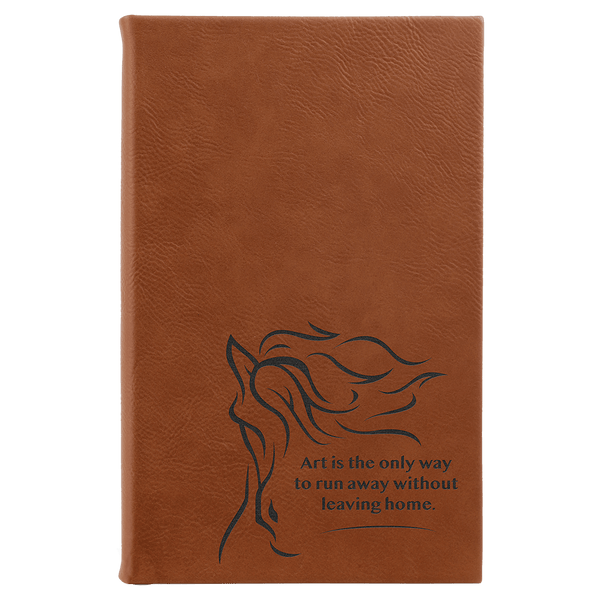 Rawhide 5 1/4" x 8 1/4" Laserable Leatherette Sketch Book with Unlined Notepad