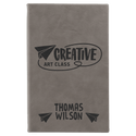 Gray 5 1/4" x 8 1/4" Laserable Leatherette Sketch Book with Unlined Notepad