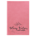 Pink 5 1/4" x 8 1/4" Laserable Leatherette Sketch Book with Unlined Notepad