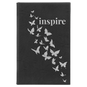 Black/Silver 5 1/4" x 8 1/4" Laserable Leatherette Sketch Book with Unlined Notepad