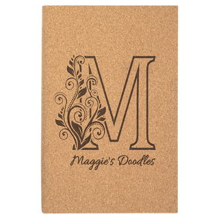 5 1/4" x 8 1/4" Cork Sketch Book with Unlined Notepad