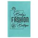 Teal 5 1/4" x 8 1/4" Laserable Leatherette Sketch Book with Unlined Notepad