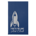 Blue/Silver 5 1/4" x 8 1/4" Laserable Leatherette Sketch Book with Unlined Notepad