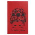Red 5 1/4" x 8 1/4" Laserable Leatherette Sketch Book with Unlined Notepad