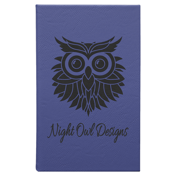 Purple 5 1/4" x 8 1/4" Laserable Leatherette Sketch Book with Unlined Notepad