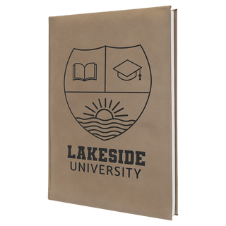 Light Brown 7" x 9 3/4" Laserable Leatherette Journal with Lined Notepad