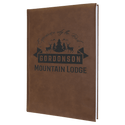 Dark Brown 7" x 9 3/4" Laserable Leatherette Journal with Lined Notepad