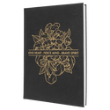 Black/Gold 7" x 9 3/4" Laserable Leatherette Journal with Lined Notepad