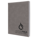 Gray 7" x 9 3/4" Laserable Leatherette Journal with Lined Notepad