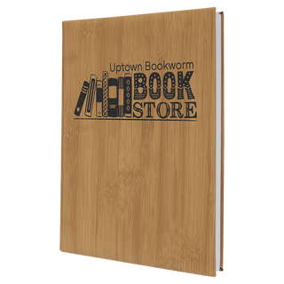 7" x 9 3/4" Bamboo Laserable Leatherette Journal with Lined Notepad