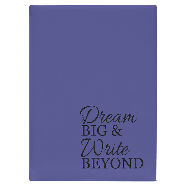 Purple 7" x 9 3/4" Laserable Leatherette Journal with Lined Notepad