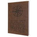 Dark Brown 7" x 9 3/4" Laserable Leatherette Sketch Book with Unlined Notepad