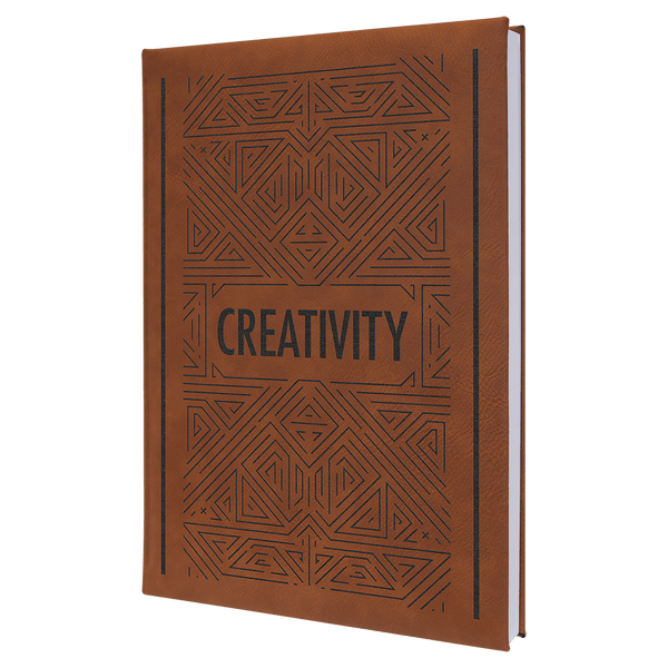 Rawhide 7" x 9 3/4" Laserable Leatherette Sketch Book with Unlined Notepad