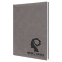 Gray 7" x 9 3/4" Laserable Leatherette Sketch Book with Unlined Notepad