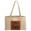Rawhide 19" x 12" Burlap Bag with 5" Laserable Leatherette Gusset