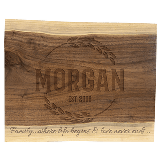 11 1/2"x 8 3/4" Black Walnut Cutting and Charcuterie Board