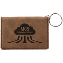 Dark Brown 4 1/4" x 3" Laserable Leatherette Keychain ID Holder