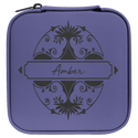 Purple/Black 4" X 4" Laserable Leatherette Travel Jewelry Box with Black Lining