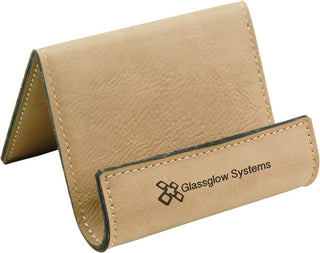 Light Brown 3 1/2" x 2 1/2" Laserable Leatherette Holder Easel