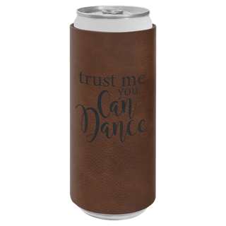 Dark Brown Laserable Leatherette Slim Beverage Holder