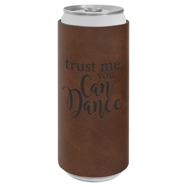 Dark Brown Laserable Leatherette Slim Beverage Holder