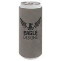 Gray Laserable Leatherette Slim Beverage Holder