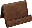 Dark Brown 3 1/2" x 2 1/2" Laserable Leatherette Holder Easel