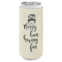 White Laserable Leatherette Slim Beverage Holder
