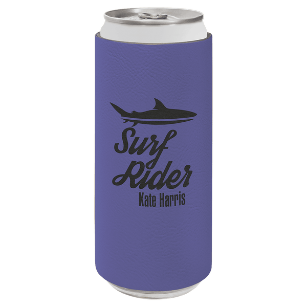Purple 2 Laserable Leatherette Slim Beverage Holder