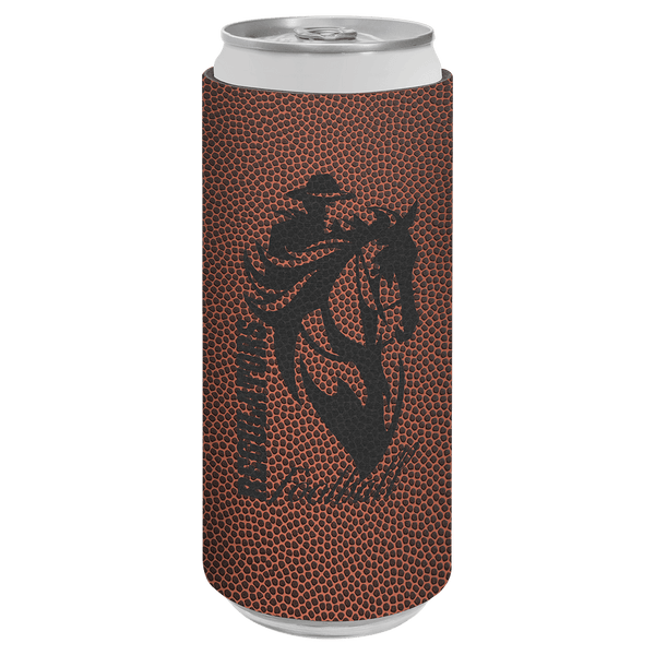 Football Laserable Leatherette Slim Beverage Holder