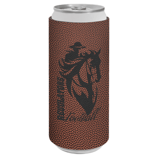 Football Laserable Leatherette Slim Beverage Holder