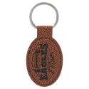Football 3" x 1 3/4" Laserable Leatherette Oval Keychain