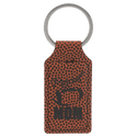 Football 2 3/4" x 1 1/4" Laserable Leatherette Rectangle Keychain