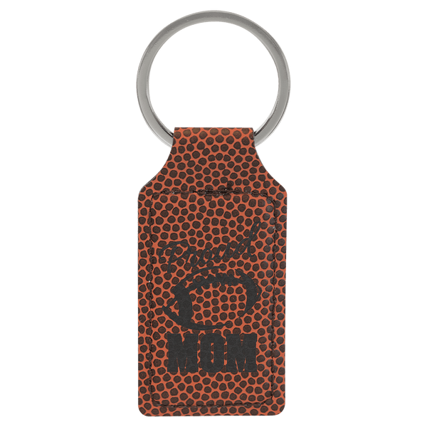 Football 2 3/4" x 1 1/4" Laserable Leatherette Rectangle Keychain