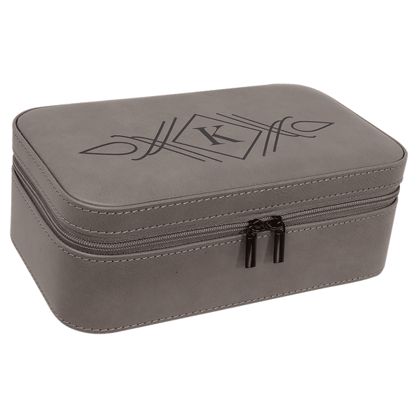 Gray 7 1/2" X 4 1/2" Laserable Leatherette Jewelry Box