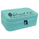 Teal 7 1/2" X 4 1/2" Laserable Leatherette Jewelry Box