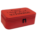 Red 7 1/2" X 4 1/2" Laserable Leatherette Jewelry Box