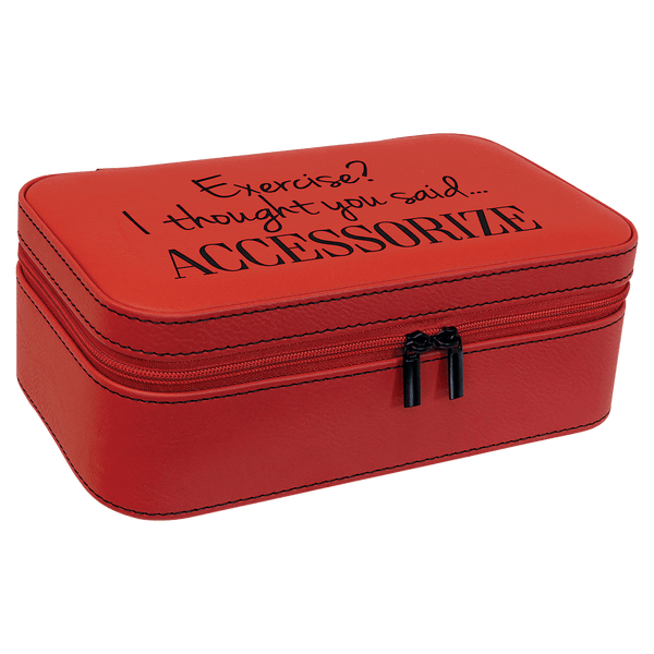 Red 7 1/2" X 4 1/2" Laserable Leatherette Jewelry Box