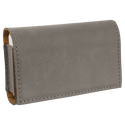 Gray 4 3/4" x 3 1/8" Laserable Leatherette Pill Box